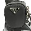 Great PRADA short boots monolith Triangle logo pouch included black leather 35 Used