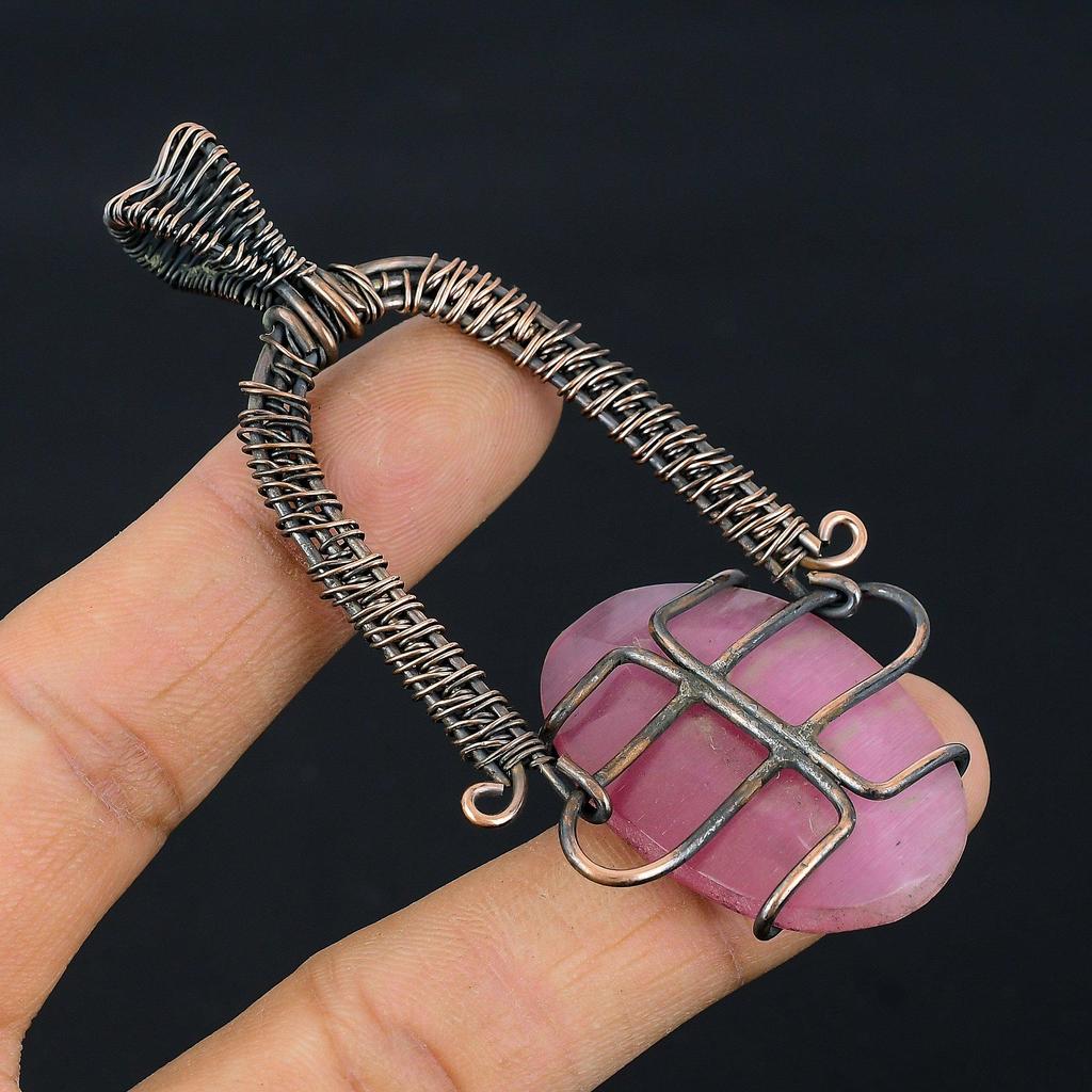 Monalisa Pendant, 999 Copper Wire Wrapped Pendant Handmade Gemstone Jewelry, Gifts For Wife Brand New Pendant