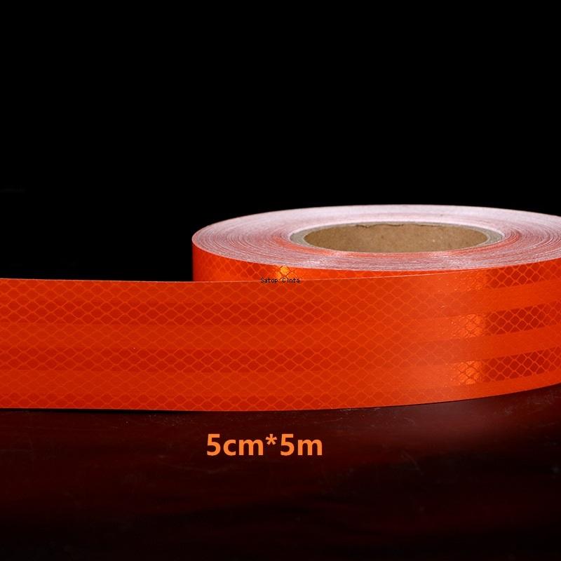 5cm/10cm/15cm*5M Orange Reflective Waterproof Sheetings Strong Adhesive Safety Warning Tape Reflectors Conspicuity Truck Sticker