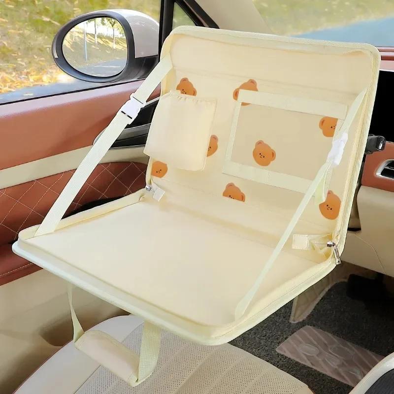 Multifunctional Car Work Table Folding Storage Bag Car Backseat Tray Table Steering Wheel Laptop Desk Car Organizer Food Trays