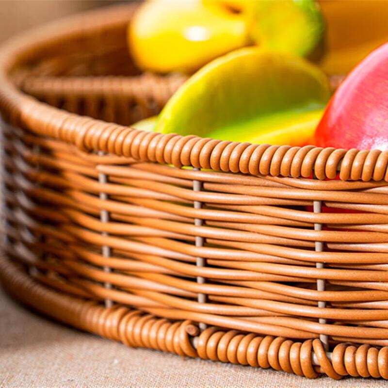 Woven Rattan Style Compartmental Storage Basket