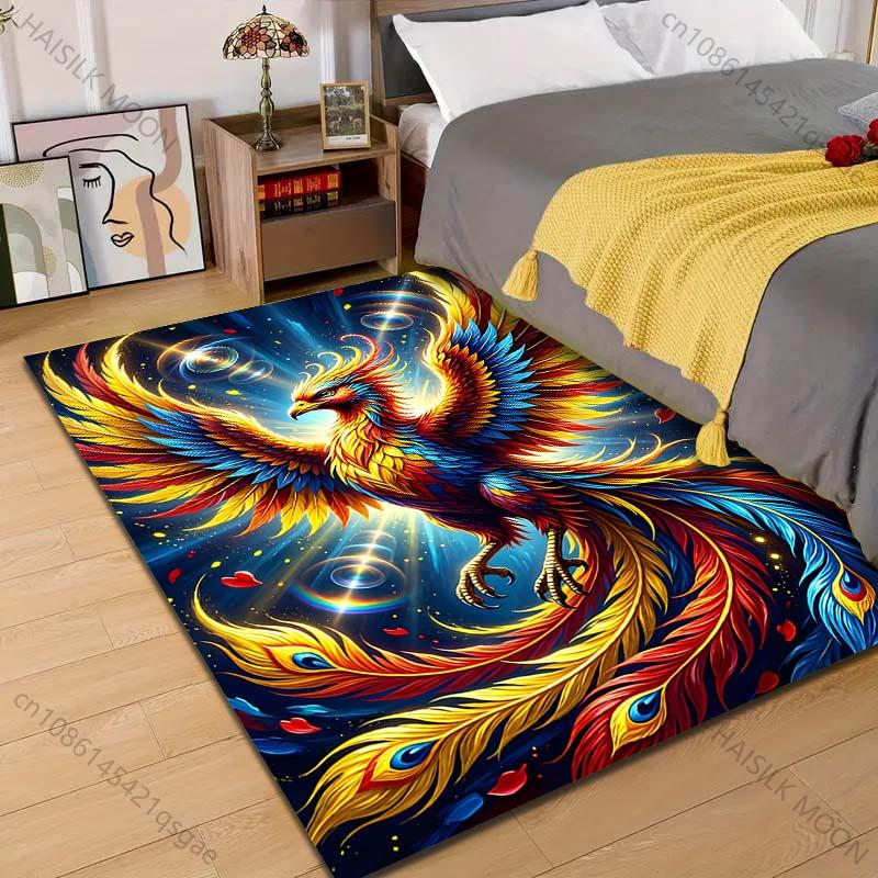 

Colorful phoenix soaring print Carpet for Living Room Bedroom Sofa Home Decor Rus Non-slip Floor Mat Luxury Gift 40cm x 60cm