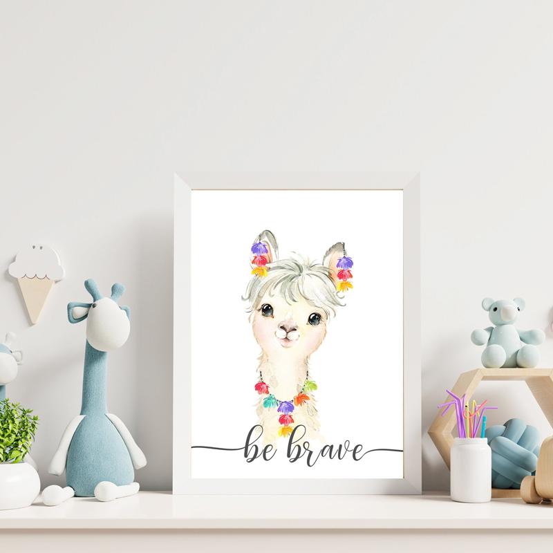 Llama Printable Wall Art Set Alpaca Wall Art Canvas Painting Nursery Posters And Prints Wall Pictures Baby Kids Room Décor No Frame