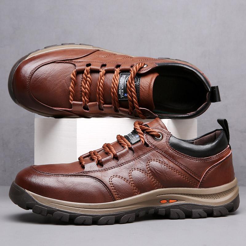 Size :38-48 cotton thermal non-slip outdoor hiking boots men's high-grade double cowhine casual shoes autumn winter snow boots