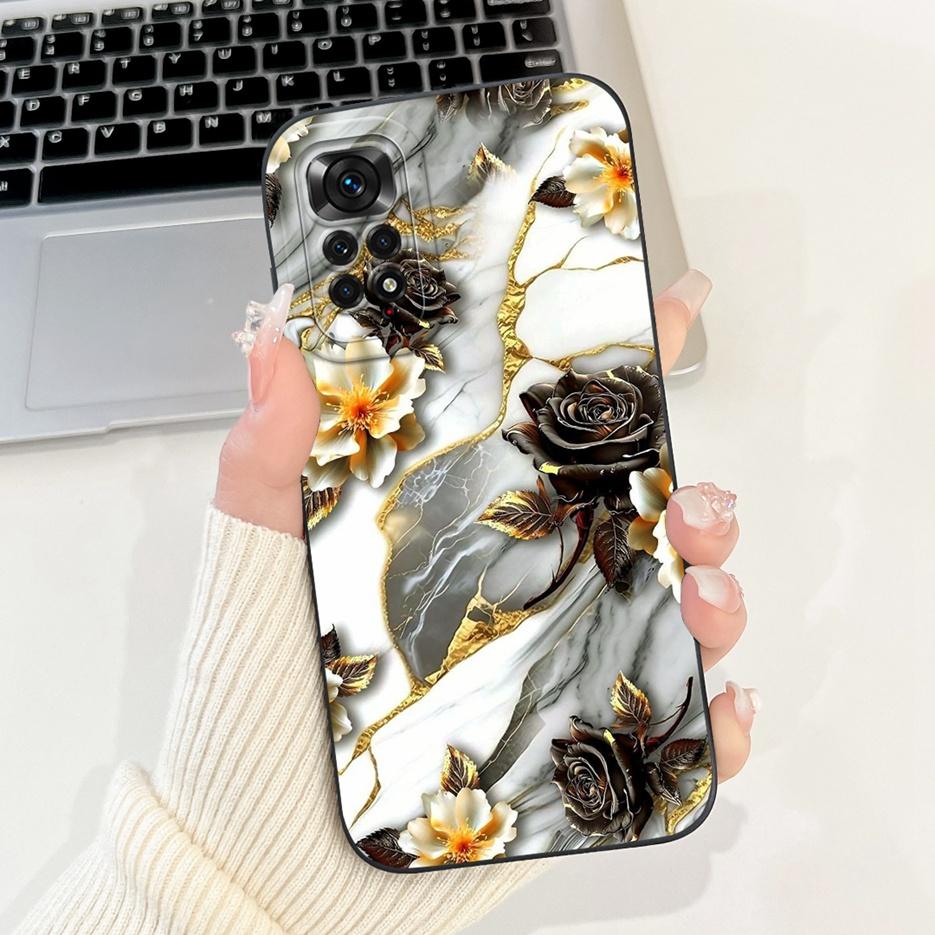 For Xiaomi Redmi Note 11 4G Case Note 11S Luxury Flowers Candy Painted Cover Soft TPU Shell For Redmi Note 11 Pro Plus Case Bags