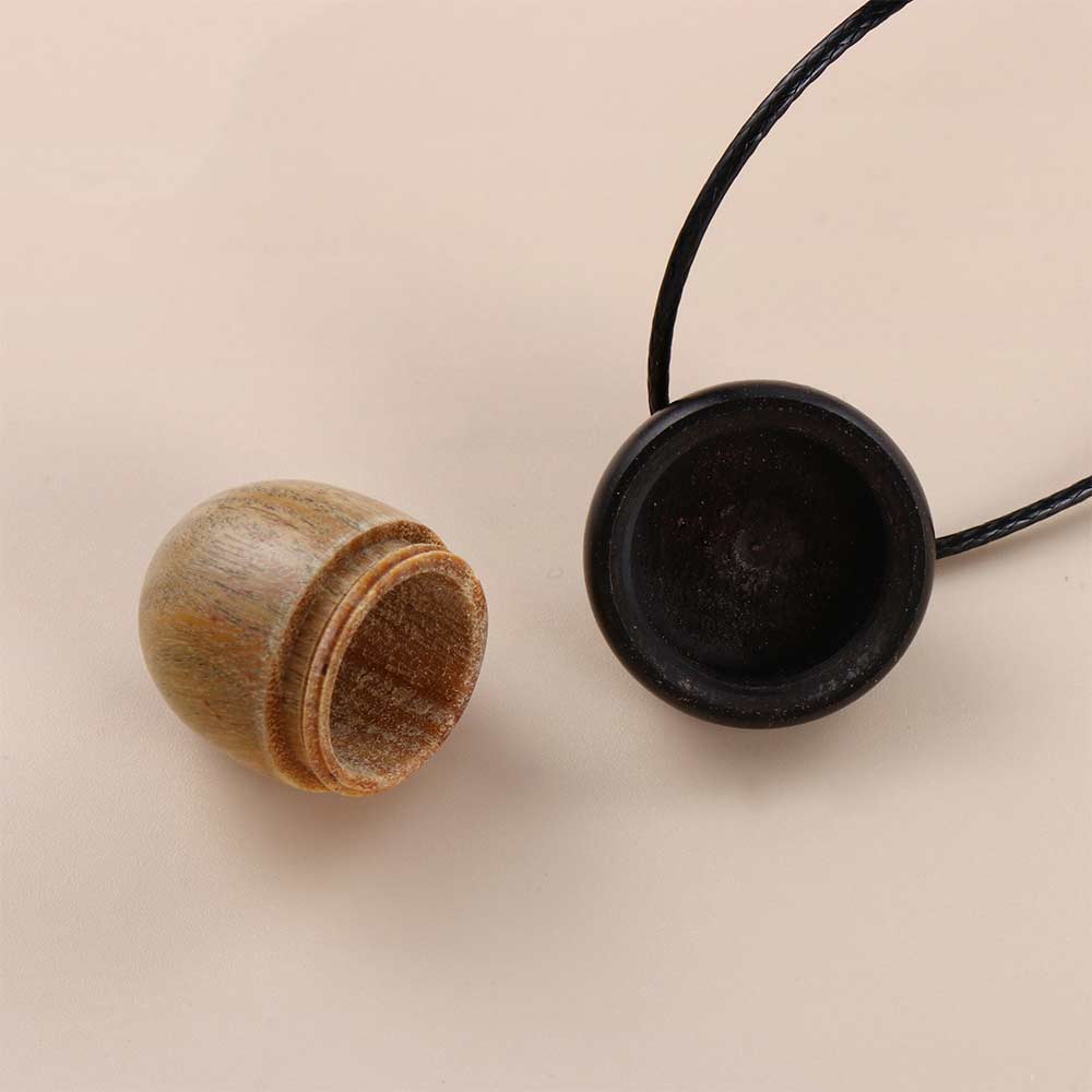 Women Necklace Pine Cone Acorn Gawu Box Long Necklace Female Necklace Braided Rope Ebony Necklace
