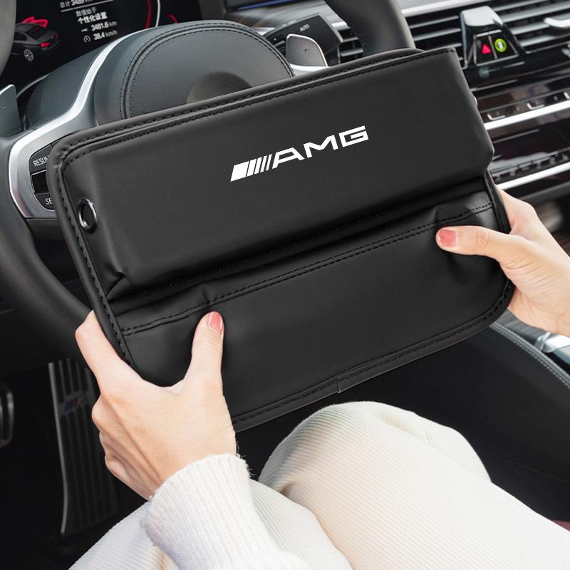 PU Leather Car Seat Gap Organizer Box Storage Bag For Mercedes Benz AMG GLE GLS CLA CLE GLC CLS GLA W223 W213 Tire Valve Cap