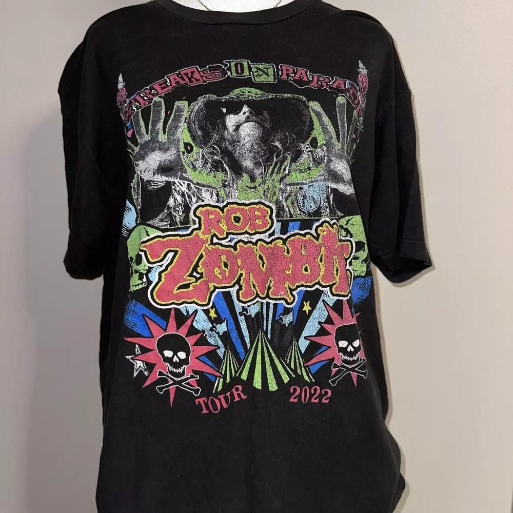 

Rob Zombie Tour 2022 basic black classic T shirt Unisex Sizes S5XL Unisex T-Shirt XL