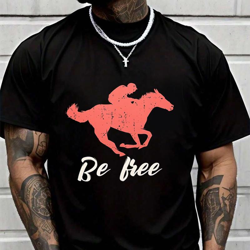 Men's And Women's T-shirt Horse Girl Riding Summer Tee Short-sleeved Spring Autumn MotoTop