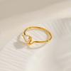 Minimalist Water Drop White Zircon Women Ring, Wave Drop Stainless Steel Ring, 18K Gold Plated Waterproof Luxury Jewelry