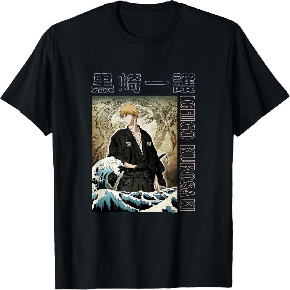 Аниме-футболка Bleach Ичиго с волнами XXXXXL чёрный