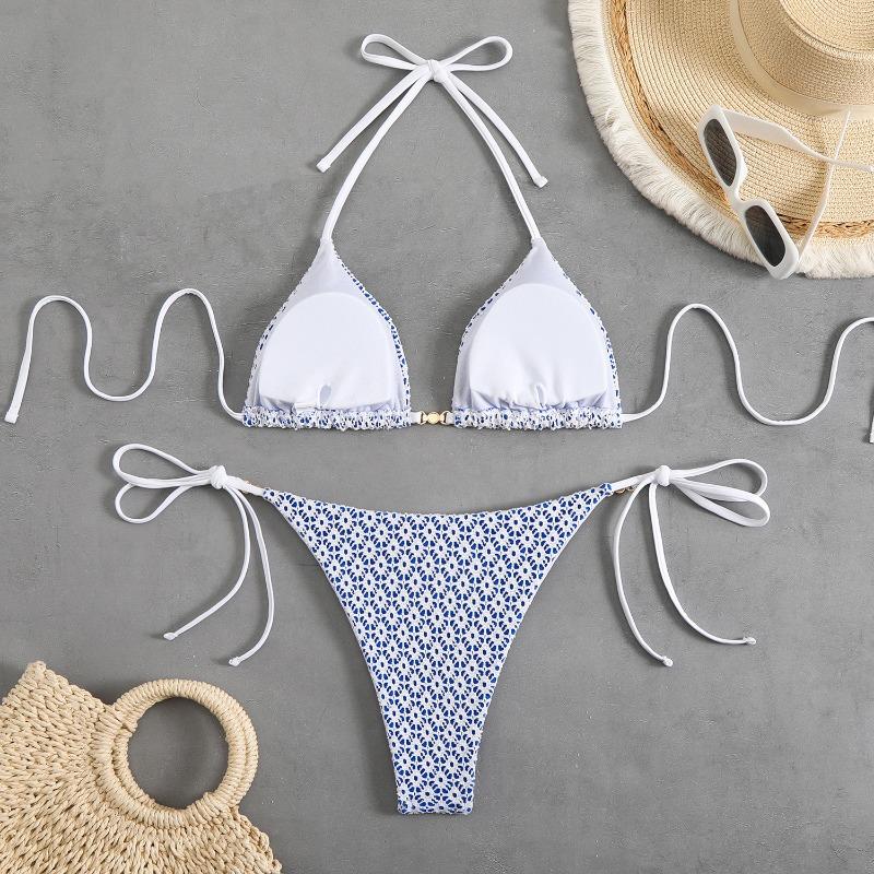 Split swimsuit sexy bikini neck strap swimsuit women