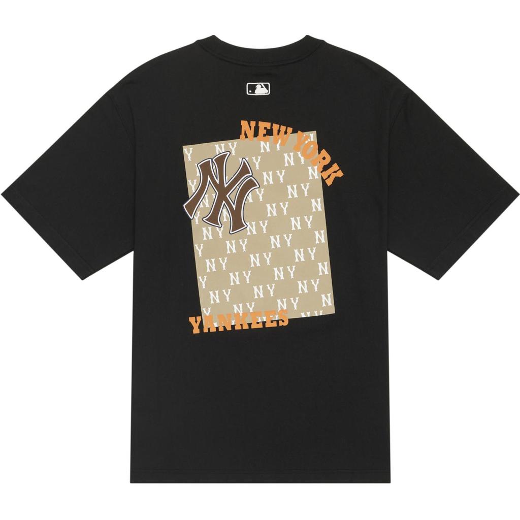 New MLB MONOGRAM Collection New York Yankees SS24 T Shirt Unisex Black 3ATSM0443-50BKS