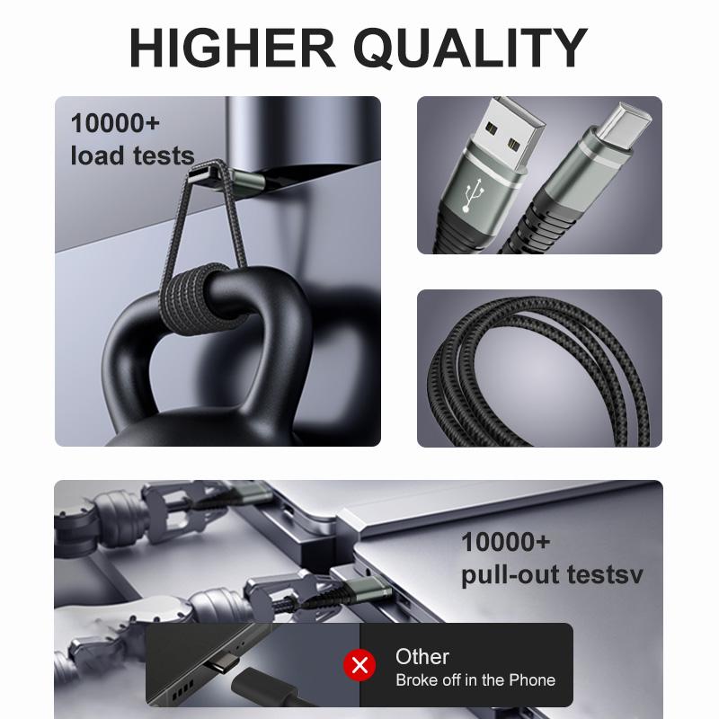 Fast Charging USB C Data Cable 3A for 17 16 15 Ipad Pro Samsung S26 Type C Carplay Wire Nylon Braided USB C Cable