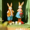 Festive Easter Rabbit Resin Figurines 2Pcs Great for Decorating Various Occasion Like Home Office or Environment