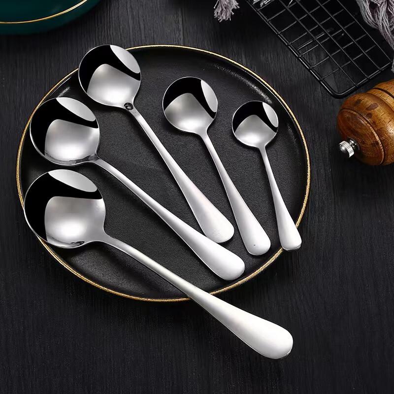 Stainless Steel Dessert Spoons - 6-Piece Set