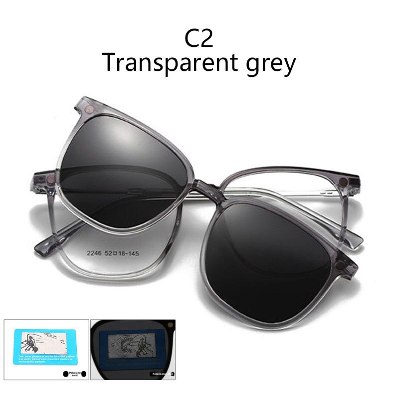 

2 IN 1 Magnetic Sleeve Eyeglasses Bestseller Sunglasses for Men Trendy Large Square Shape frame UV-Resistant Sunglasses Myopic Frame Polarizing clamp