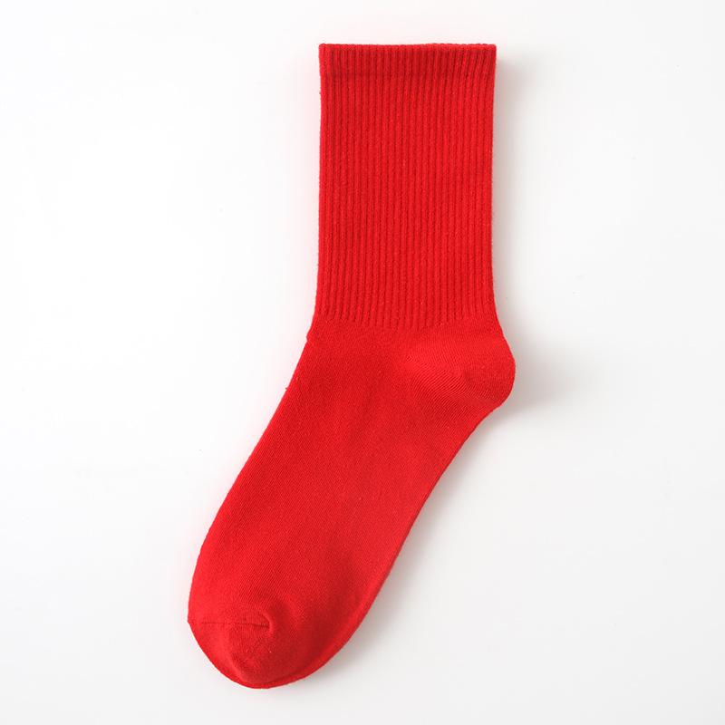 Female Spring and Autumn Thin Style Pure Color Candy Color Movement In The Tube Pile Socks