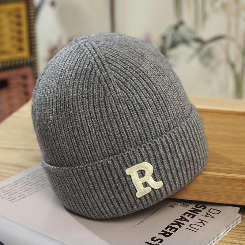 Hat Women's Winter New Korean Version Wool Hat Student Letters Warm Knitted Hat Versatile Cold Hat Men