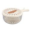 Fruit Vegetable Washing Bowl Thickened Double Layer Multifunctional Draining Bowl with Lid Foldable Handle for Food Storage