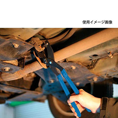 Professional muffler hanger pliers for removing muffler hangers, removing muffler hanging rubbers, and removing bushings.