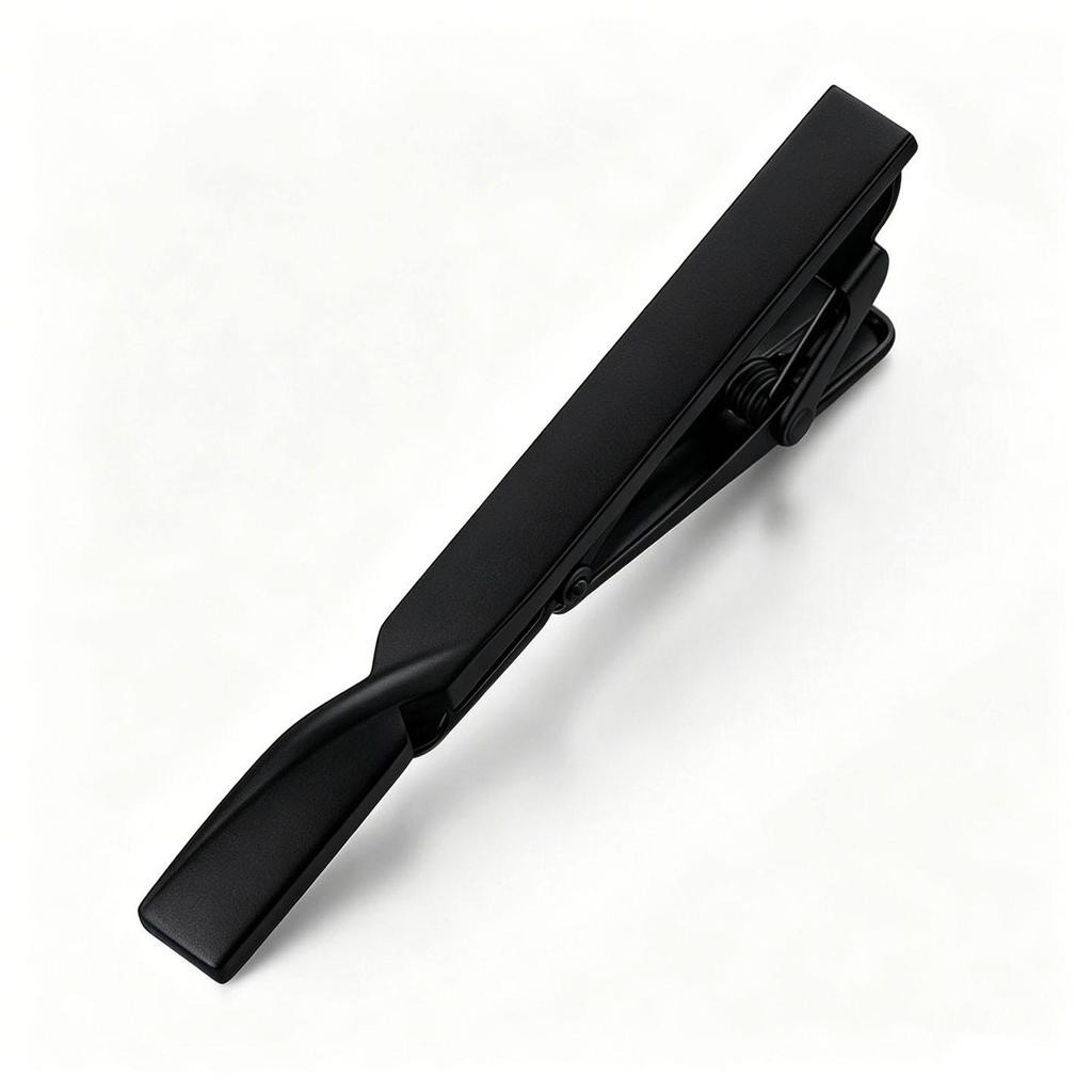 Brass Tie Clip with Laser Logo, 5.8x0.6cm - Men's Formal Business Accessory