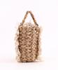 Samir Nasri Ruffled Bamboo Handle Tote Beige Women's Bag, (050)