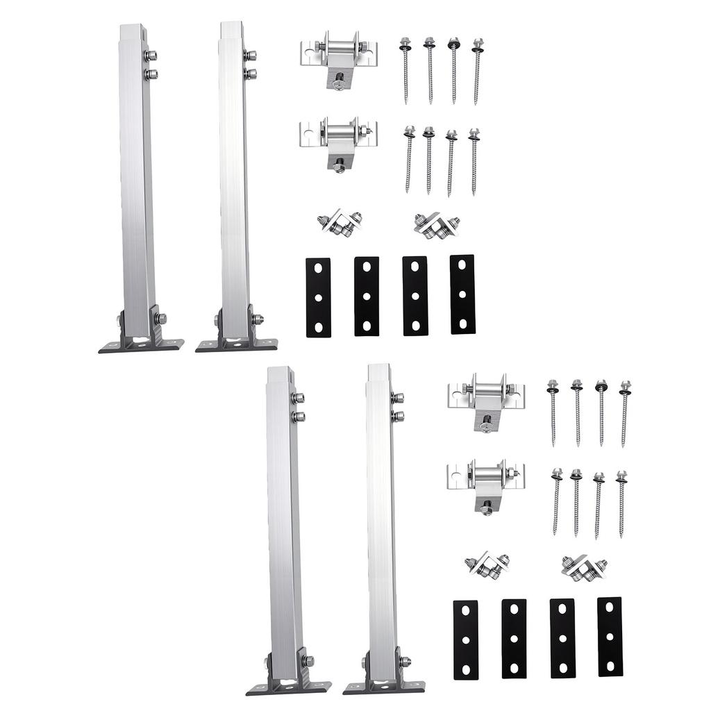 2 Set Solar Panel Mounting Brackets Adjustable Angle 15 to 30 Degrees Aluminum Alloy Solar Panel Rack for Balcony Roof