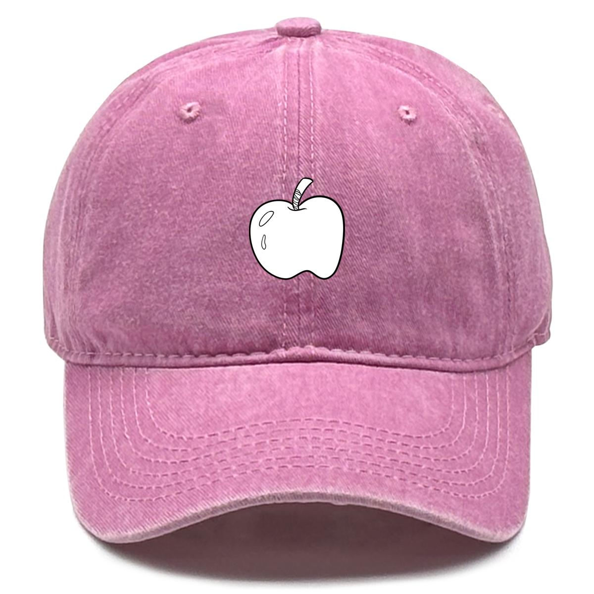 

Белая бейсболка-снэпбэк с принтом яблока, фруктовая сетчатая шляпа, регулируемый ремешок, головной убор, состаренная, ретро, регулируемая бейсболка as the picture розовый