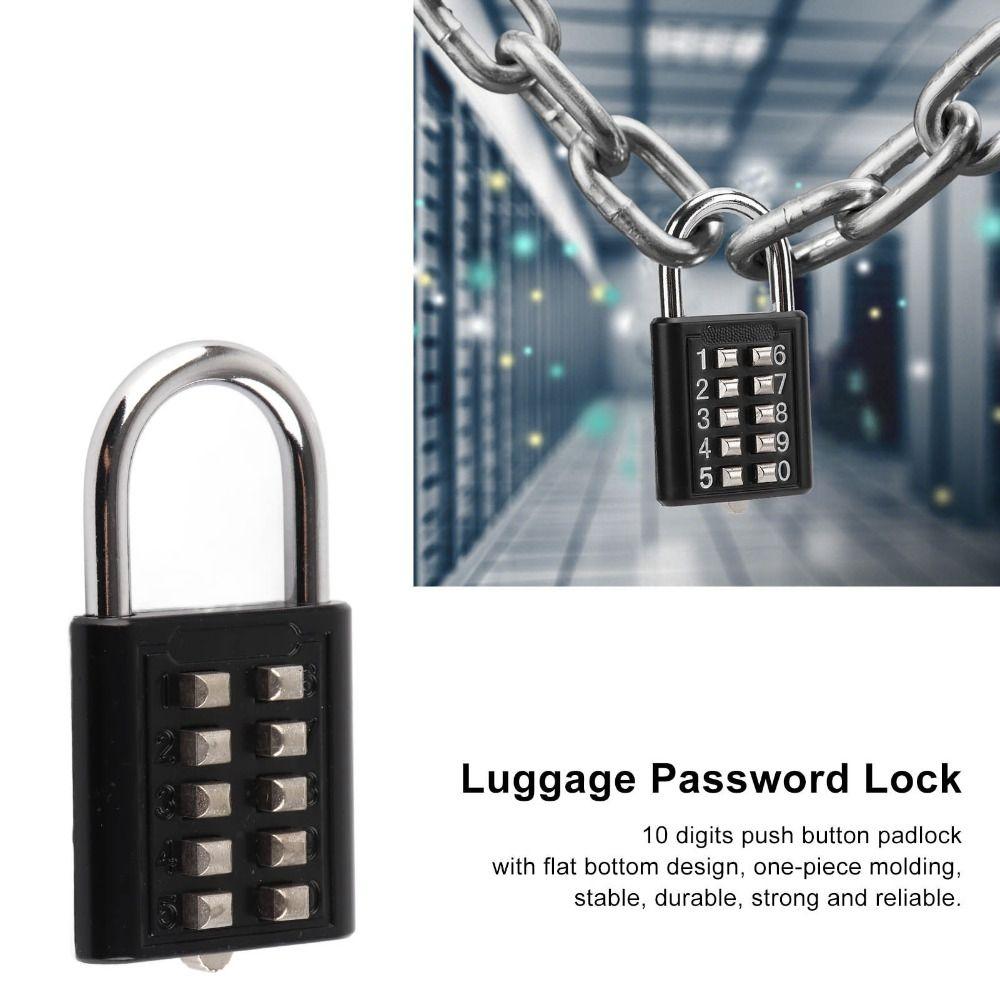2pcs Zinc Alloy Body 10-Digit Combination Padlock