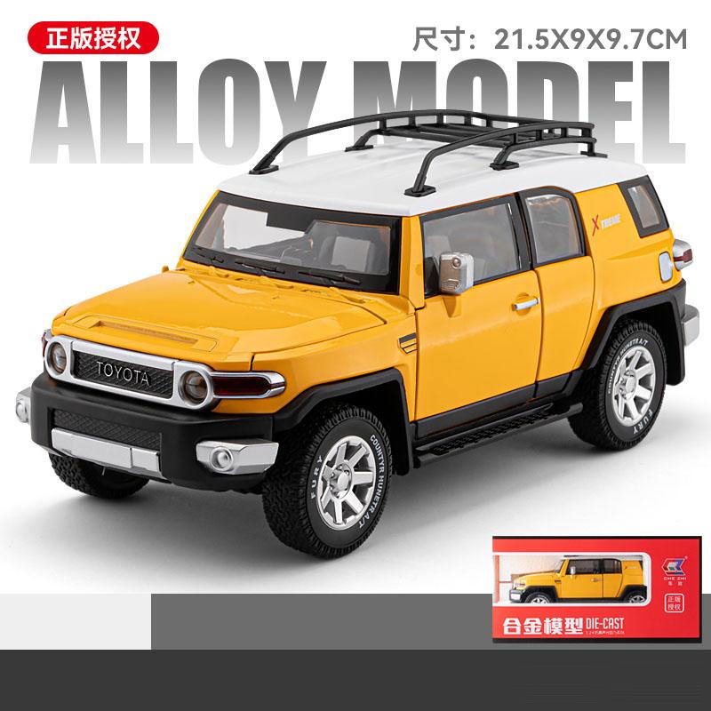 LICENSED 1:24 Toyota cruiser FJ Colooze cross country Off Road vehicle alloy model SUV simulated sound light Kid Birthday Gift