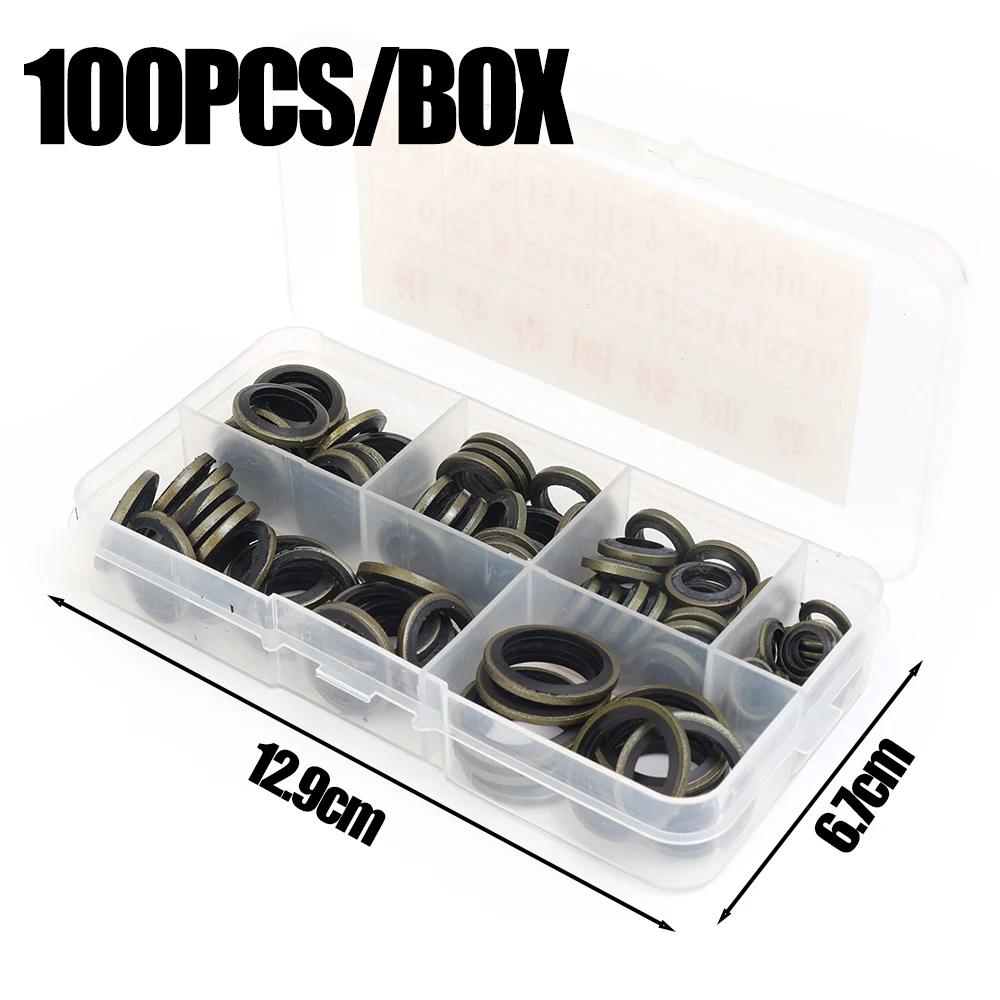 

M6-M16 Sump Plug Gasket Car Oil Drain Screw Combined Sealing Washer Bonded Seal Gasket Oil Resistant O Ring Combination Gasket