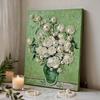 Faux Pearl Painting DIY Kit Easy Intuitive Craft Flower Pattern Painting with Pre-Printed Canvas