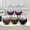 High-end Simple Crescent Bag Solid Color Horn Shoulder Bag High-quality Leather Women's Bag New Versatile Commuter Underarm Bags
