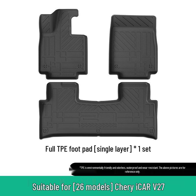 All-TPE Floor & Trunk Mats for 2026 Chery iCAR V27, Includes Seat Backrest Mat