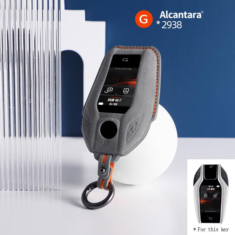 Alcantara For Bmw 1 3 5 7 Series X1 X3 X5 X6 X7 F30 G20 F34 F31 G30 G01 F15 G05 I3 Car Key Case Remote Suede Keychain Cover