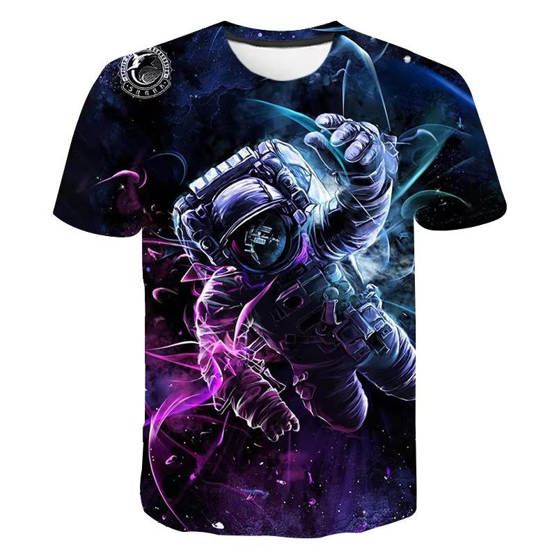 Summer Men's 3D Printed Crew Neck T-Shirt Fashion Versatile Breathable Trend Casual