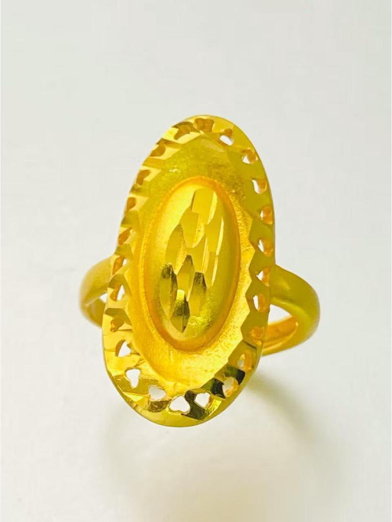 24K Gold Plated Adjustable Brass Ring - Personalized High-End Design