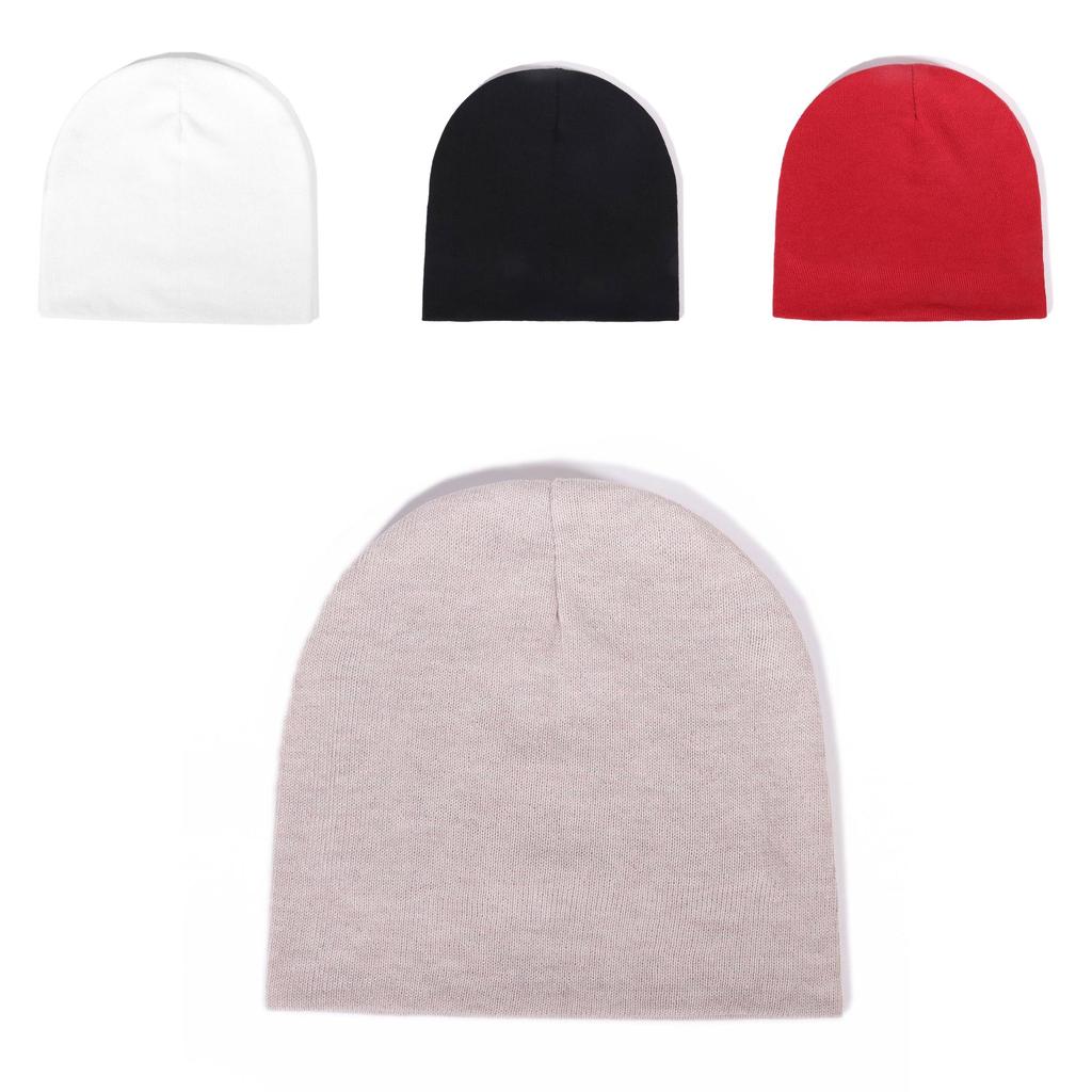 Trendy Fall Knitted Cap With No Brim And Warm Polyester Material For Outdoor Activities