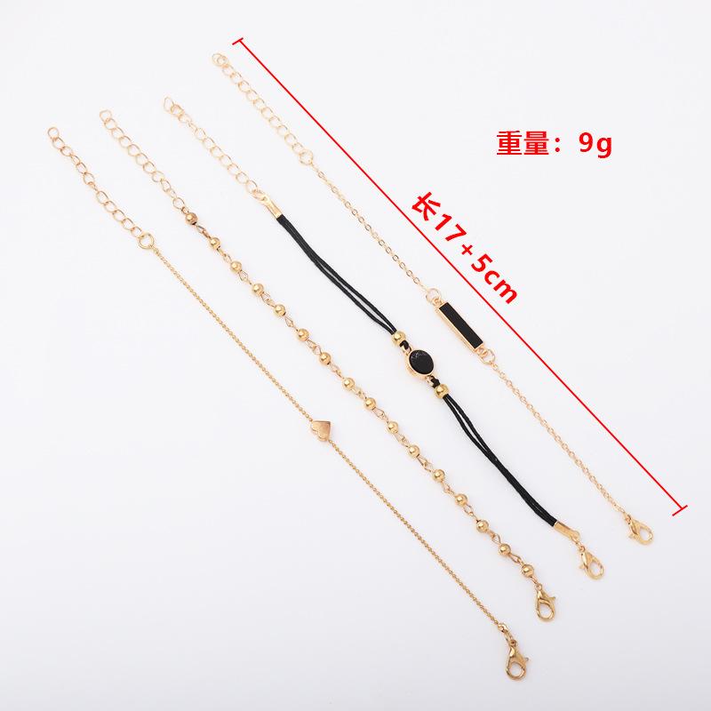 European and American love black turquoise gold beaded bracelet square personalized bracelet trend 1 piece jewelry