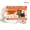 Vintage Yorkshire Terrier Warning Sign 8x12in, Retro Funny Caution Dog Tin Plaque, 2D Flat Metal Wall Art for Porch Garage Home Decor