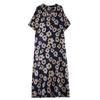 DIMANAF 2024 Plus Size Dress Women Summer V-Neck Sundress Bohemian Floral Print Loose Big Oversize Maxi Dress 9048