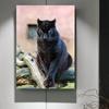 Cool Black Panther Wild Animal Staring Canvas Painting Wall Art Wild Cats Jaguar Pictures Posters for Living Room Decoration