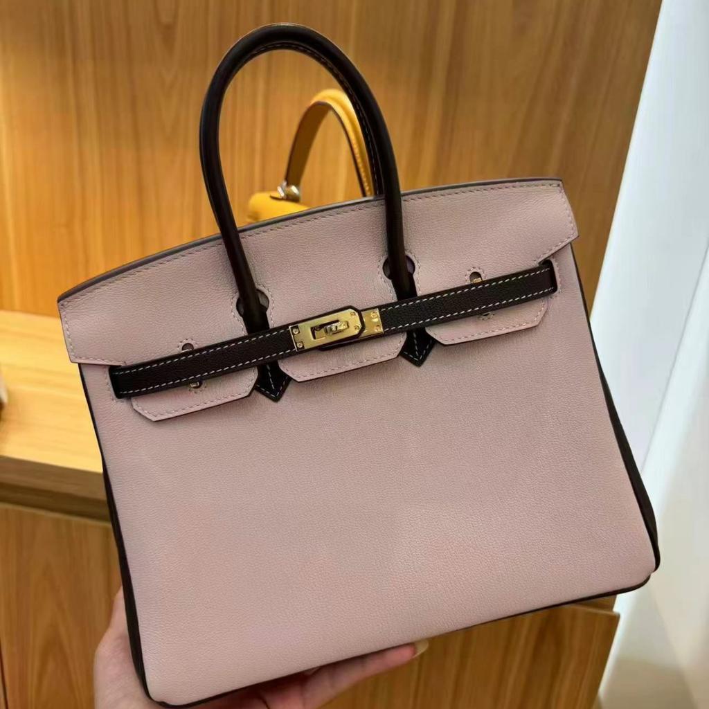 Factory Direct Sales French Sheep Pattern Bag Portable First Layer Leather Women's Bag 25cm Large Capacity Contrasting Color Cross-border Special