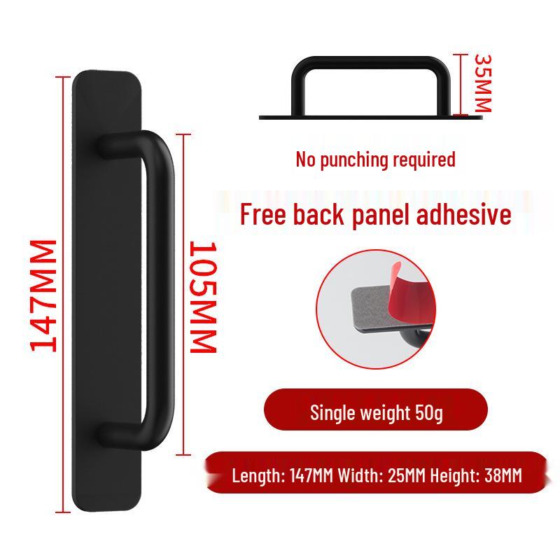 Aluminum Alloy No-Drill Door Handle for Glass, Window, Balcony, Sliding, and Cabinet Doors