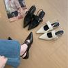 Shoes Pointed Toe Bag Head Sandals Women's 2026 Summer New French Mary Jane Single Shoes Temperament Retro Wedge Shoes