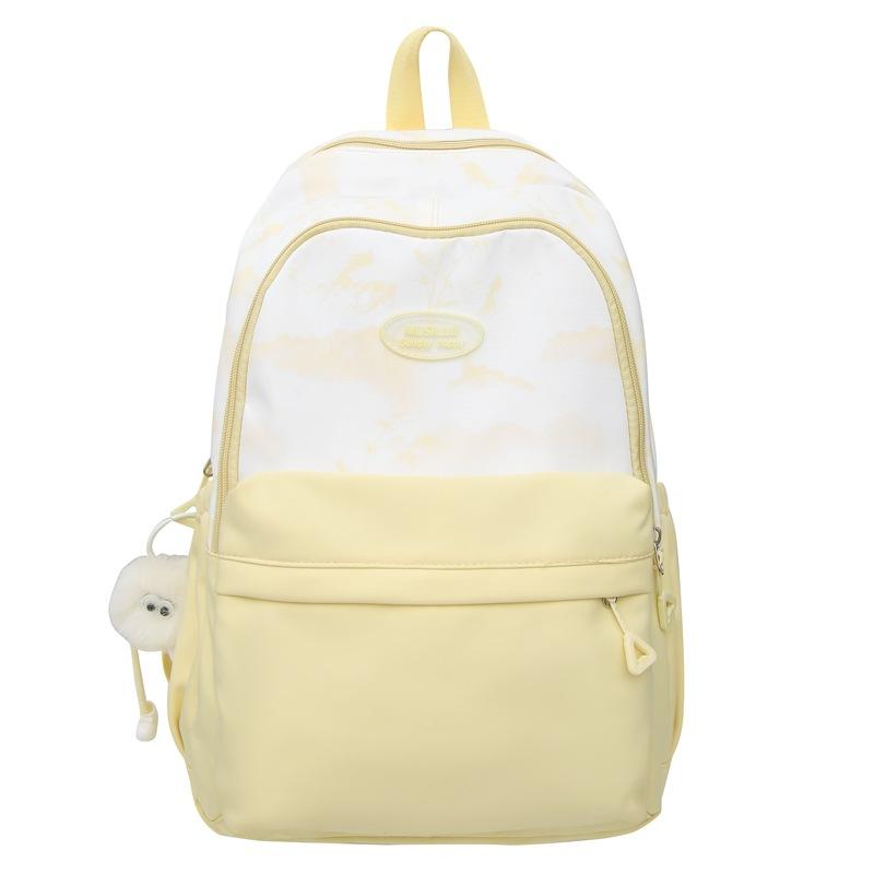 Schoolbag new fashionable small fresh backpack simple contrasting color backpack commuting Japanese students high value student schoolbag