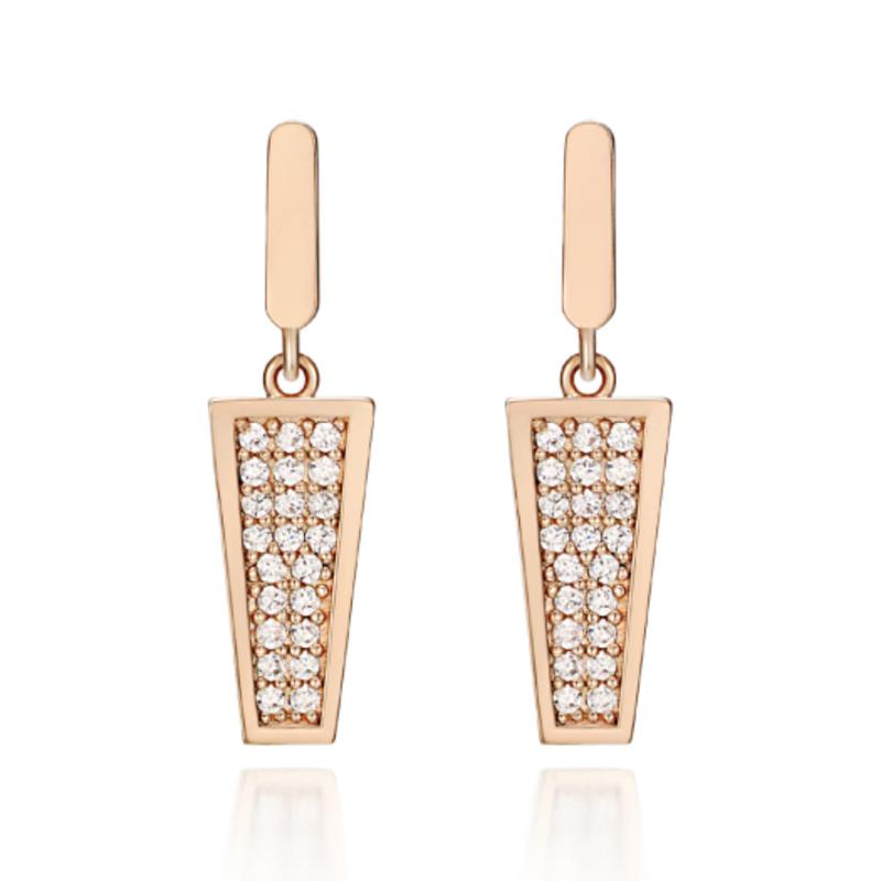 ELLE Jewelry 14K Bold Cubic Zirconia Earrings (Gold Pin) ELGPEE143
