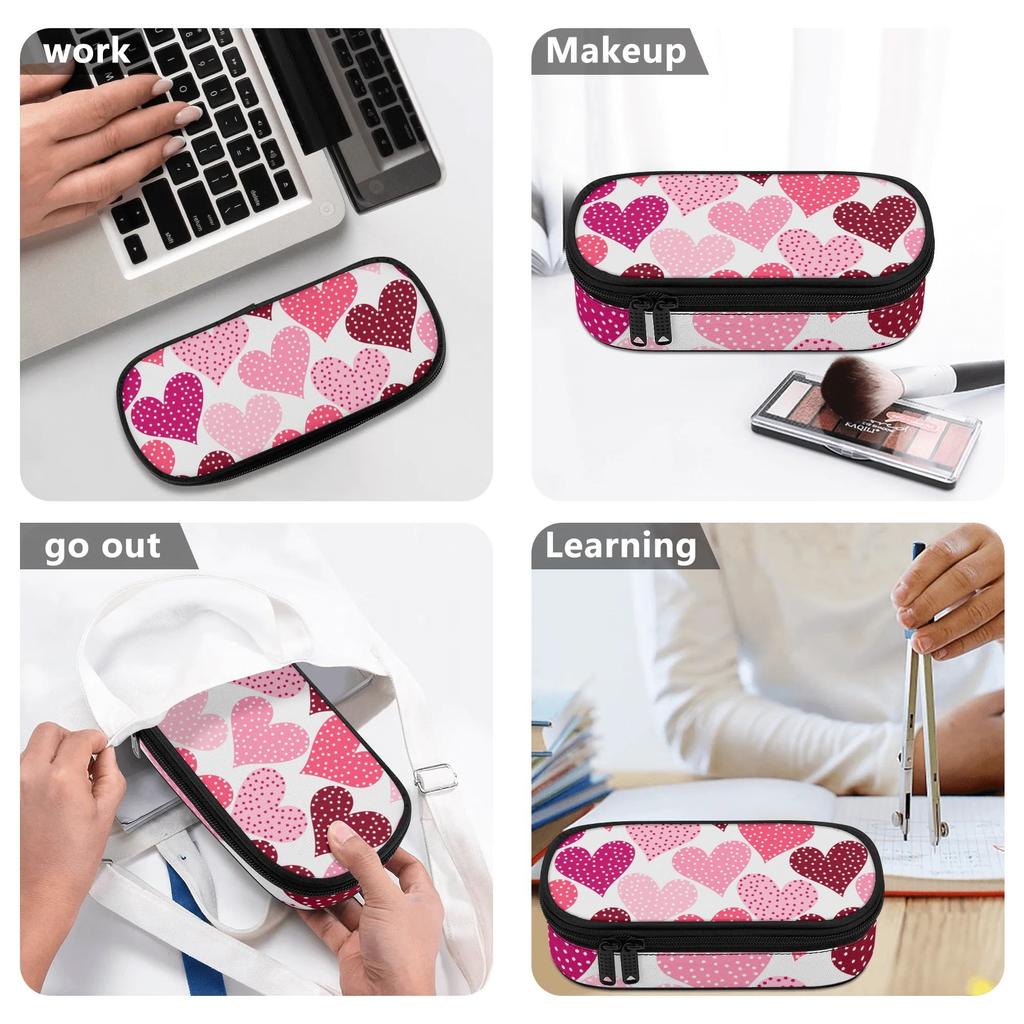 Pen Case Spacious Storage Secure Zipper Wear Resistant Polyester with Main Compartment Mesh Pocket and Pen Slots for Classroom Use