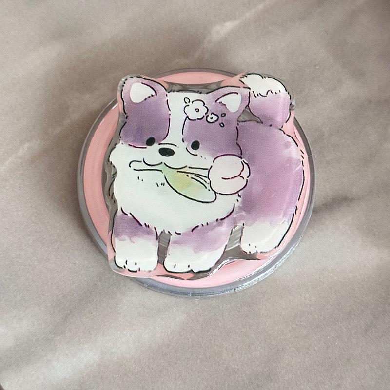 Versatile MagSafe Magnetic Phone Holder with Cute Cartoon Cat & Dog Design